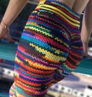 LEGGINSY 3D GRUBY SPLOT WEŁNIANE WZÓR nadruk