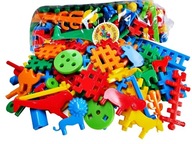 KLOCKI KONSTRUKCYJNE WAFLE PRZESTRZENNE MIX DUŻY ZESTAW 80 EL.