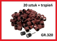 Taśma szlifierska 13 mm gr.320 20 szt + trzpień