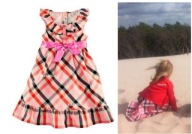 H&M sukienka w kratkę neon multi kokarda bez rękawów  r 92  