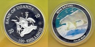 UGANDA 100 SHILLINGS 2010 r. Polar Bear
