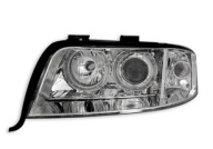 Фары ангельские глаза audi a6 5/01-4/04 ксенон хром фото, цена