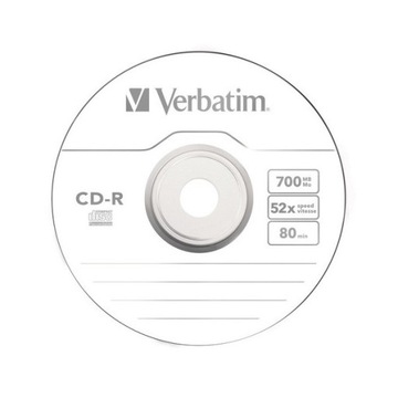 Płyty VERBATIM CD-R 52x 700MB cake 10 sztuk extra!