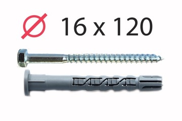 Kołki rozporowe ramowe 16x120 długie rozpieranie