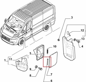 Штифт крышки бензобака Fiat Ducato 2006-