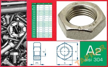 НИЗКАЯ ГАЙКА M8x0,75 FINE A2 6 шт.