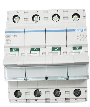 Выключатель-разъединитель Hager 230 В IP20 100А 4 ПОЛЮСА