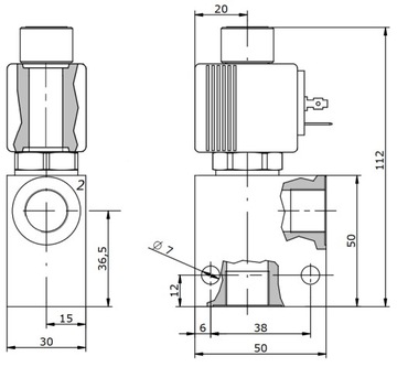 ZAWÓR HYDRAULICZNY ELEKTRYCZNY 2/2 12V 40L ZAMKNIĘ