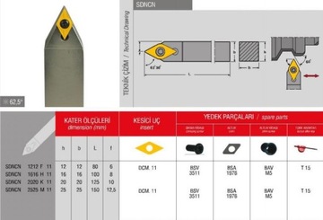 Нож токарный складной SDNCN 2020 K11+DCMT 11T304