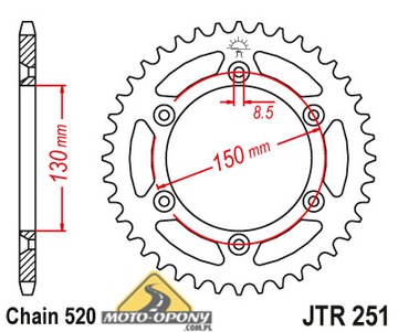 Комплект привода Yamaha YZ 125 05-13 японская цепь DiD + звездочки