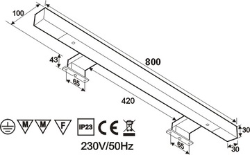 Лампа MCJ Arm KARO 800 230В 13Вт