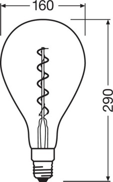 Светодиодная лампа накаливания 5Вт 28Вт OSRAM Vintage 1906г.