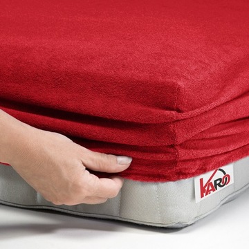 Prześcieradło frotte z gumką 90x200 czerwone 024 KARO