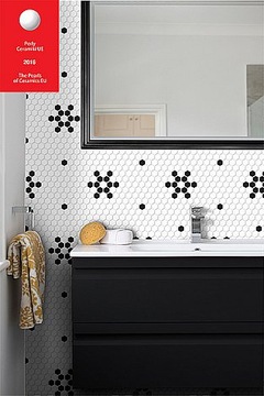 Мозаика DUNIN MOSAICS MINI HEXAGON B&W SNOW