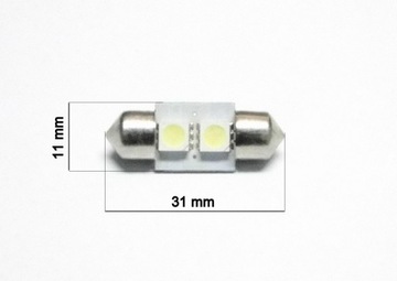 ЛАМПОЧКА 2 LED 5050 SMD ТРУБКА 31мм C5W ФЕСТОН 24В