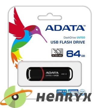 ADATA FAST PenDRIVE 64 ГБ UV150 ПАМЯТЬ USB 3.1