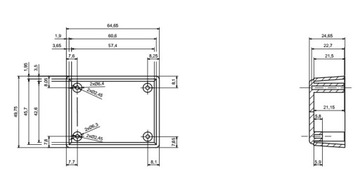 ПЛАСТИКОВЫЙ КОРПУС 66 X 49 X 28 Z68U ABS