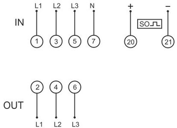 СЧЕТЧИК ТОКОВОЙ ЭНЕРГИИ 3-ФАЗНЫЙ ЖКИ 3х5(80)А FF WZE-3