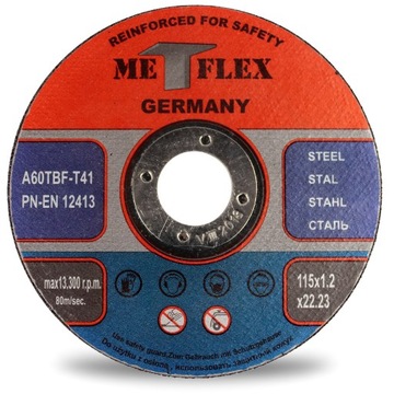 ДИСКИ РЕЖНЫЕ ПО МЕТАЛЛУ 115x1,2x22,2 MET-FLEX