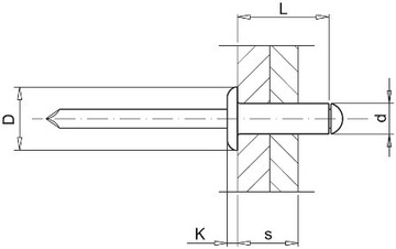 Заклепки потайные заклепки окрашенные в белый цвет Al/St 4x10 10 шт.