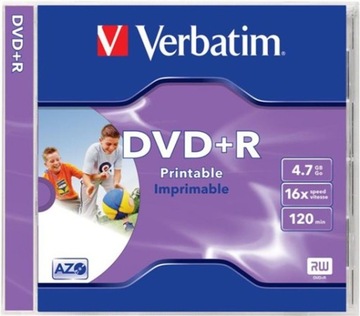 VERBATIM DVD+R PRINTABLE футляр для драгоценностей 1 шт. в коробке