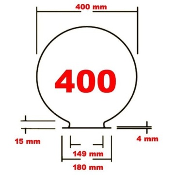 RUDAPOL Klosz KULA BIAŁA 400 k-180 PMMA