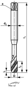 Машинный поворотный кран M10 HSSE INOX TIN VA