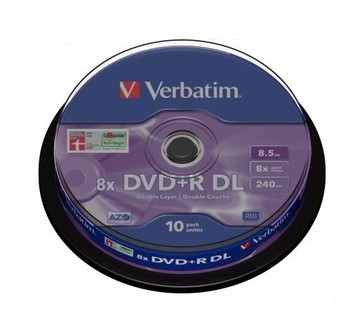 VERBATIM DVD+R DL 8,5 ГБ ДВУХСЛОЙНЫЙ 8X XBOX