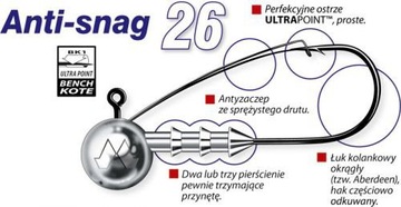 Główka jigowa MUSTAD ANTI-SNAG 3 szt. 5/0 10 g