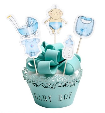 Топперы для маффинов, украшение BABY SHOWER, 10 шт.