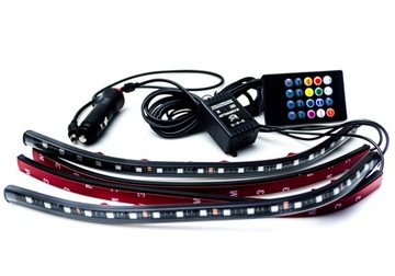 4 светодиодных RGB светодиода 30 см ВНУТРЕННЕЕ ОСВЕЩЕНИЕ + ПУЛЬТ ДИСТАНЦИОННОГО УПРАВЛЕНИЯ