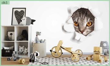3D НАКЛЕЙКИ НА СТЕНУ для детей 120см КОШКА КОТЕНОК украшение стены