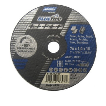 Диск отрезной Norton 66252828241 76x1,0x10мм BLUE FIRE