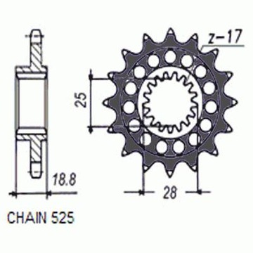 КОМПЛЕКТ ПРИВОДА ZVMX SUNSTAR APRILIA RSV1000 98-