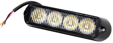STROBOSKOP 4 LED LAMPA OSTRZEGAWCZA 12/24V CE