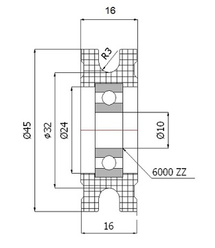 fi 45 ROPE ROLLER 6 канатных роликов 6–10 шт.