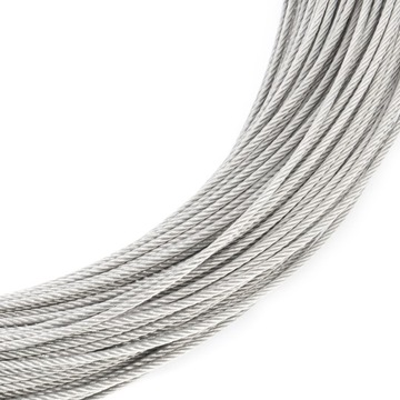 Lina linka stalowa NIERDZEWNA INOX Kwasoodporna splot 7x19 2mm 30m