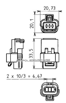 РАЗЪЕМ 3-КОНТАКТНЫЙ SICMA PEUGEOT CITROEN FIAT ДЕТАЛЬ