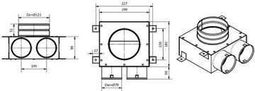 Коробка распределительная 125/2х75 GREENFLEX с рекуперацией тепла + шплинты