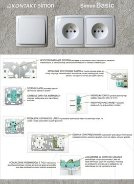 GNIAZDO KOMPUTEROWE 1x kat5 RJ45 BIAŁE SIMON BASIC