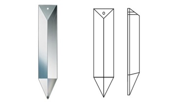 Хрустальная подвеска-призма 89мм 1 острое отверстие