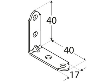 KW2 УЗКОУГЛОВОЙ МОНТАЖНЫЙ РАЗЪЕМ 40x40x17 10шт.