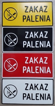 TABLICZKA ZAKAZ PALENIA - ALUMINIUM - 4 KOLORY