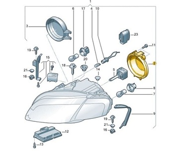 КРЫШКА ФАРЫ ПЕРЕДНЯЯ ФАРА AUDI A4 B7 КСЕНОНОВАЯ