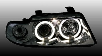 ЛАМПЫ ФАР AUDI A4 S4 B5 ANGEL EYES LED BL