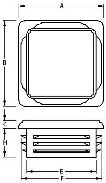 50x50 - ГРАФИТ RAL 7016 - КРЫШКА ПЛАСТИКОВАЯ Профиль 50x50 КРЫШКА КРЫШКА - 10 шт.