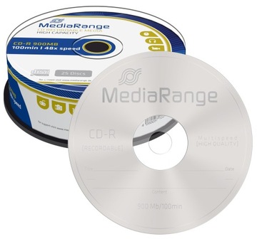 MediaRange CD-R Диски 900МБ 100мин CB 25 шт WAWA