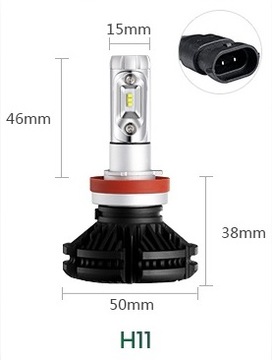 Лампы 2шт LED H11 X3 ZES 50W 12000lm LUMILEDS