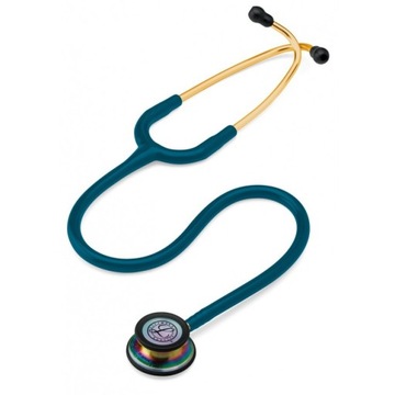 Стетоскоп 3M Littmann Classic III, радужная головка, золотая лира, синий карай