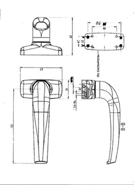 Алюминиевая дверная ручка, ЧЕРНЫЙ RAL 9005 MAT, опора, качество BDB